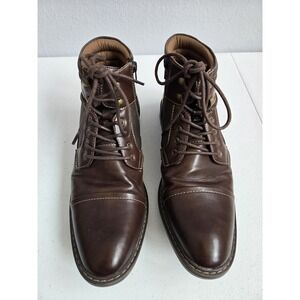 Steve‎ Madden Men's Size 11M Faux Leather Classic Chukka Lace Up Boots w/Zipper